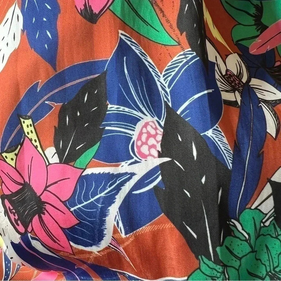 Anthropologie DOLAN Women’s Left Coast Pleated Short Sleeve Floral Blouse Medium - Picture 10 of 16